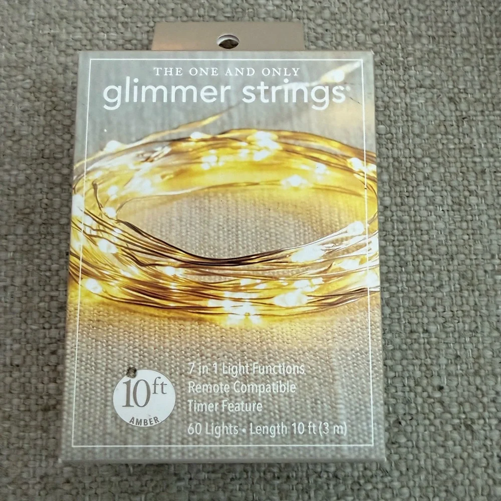 NIB Pier 1 Exclusive Glimmer Lights 10 ft Timer Auto Shut Off.